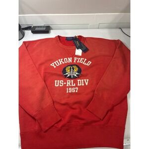 Polo Ralph Lauren Sweatshirt Men's Medium Fleece Red Graphic Streetwear